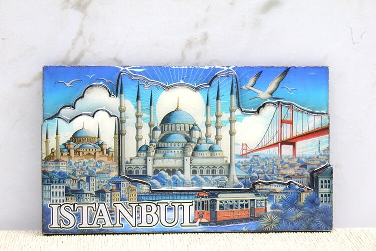 Ahşap İstanbul Temalı Magnet - Model 12