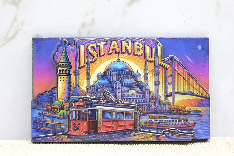 Ahşap İstanbul Temalı Magnet - Model 13