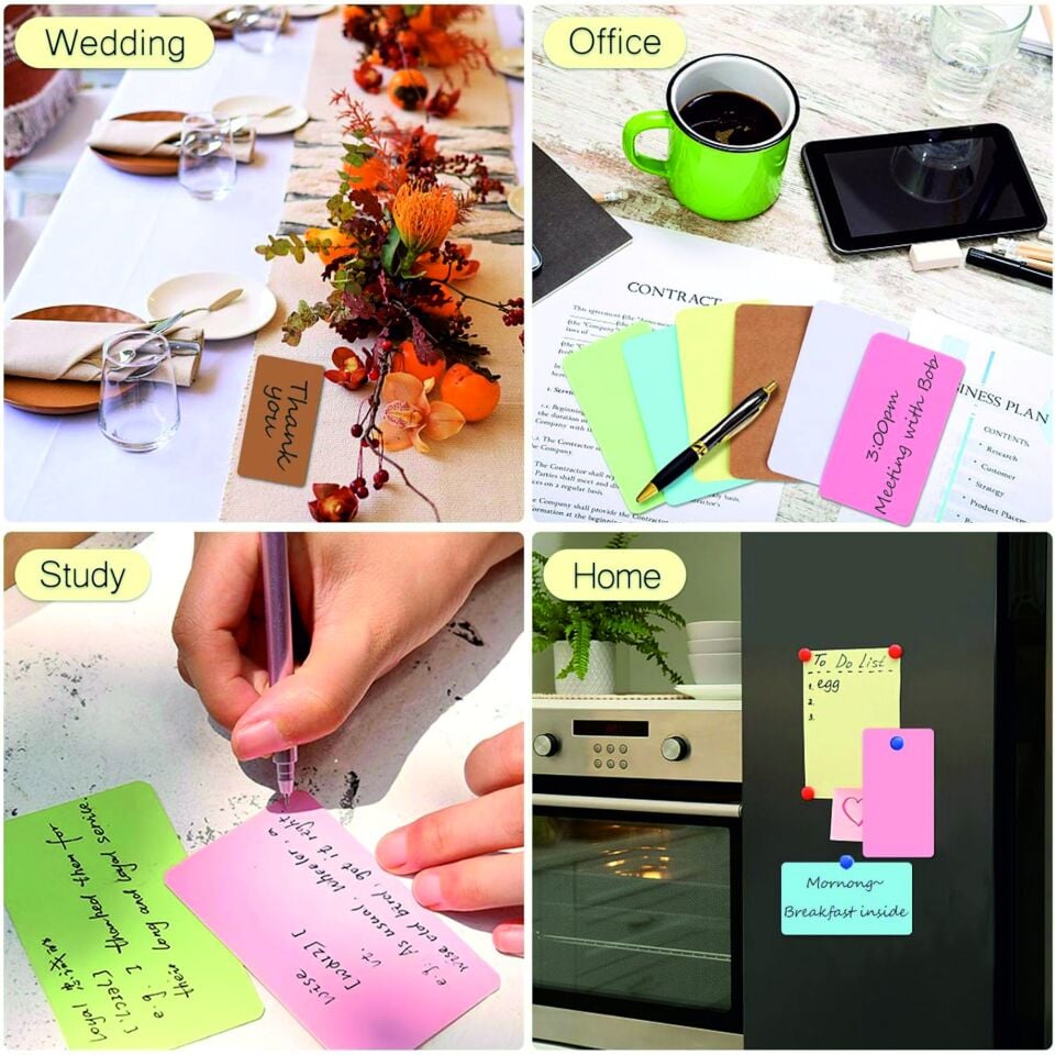 Boş Kelime Kartları 5x8 cm - 50 Adet Oval Kenarlı | Tabu & Not Kartları - Mavi