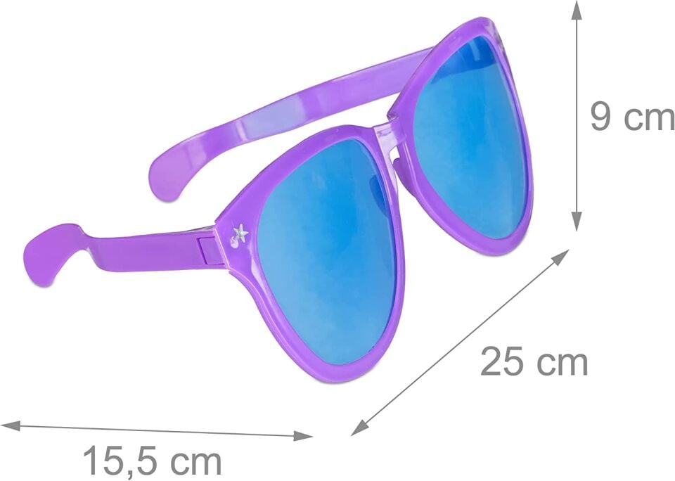 Büyük Parti Gözlüğü Rengarenk 12 Adet