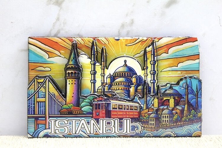 Ahşap İstanbul Temalı Magnet - Model 7