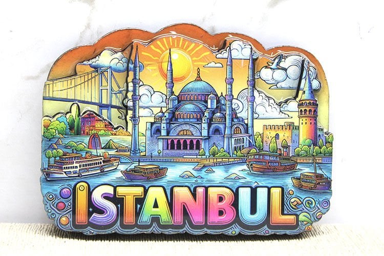 Ahşap İstanbul Temalı Magnet - Model 8