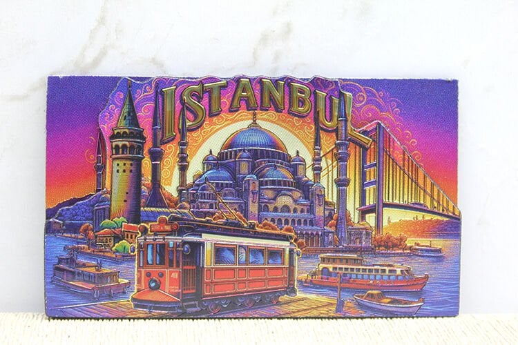 Ahşap İstanbul Temalı Magnet - Model 9