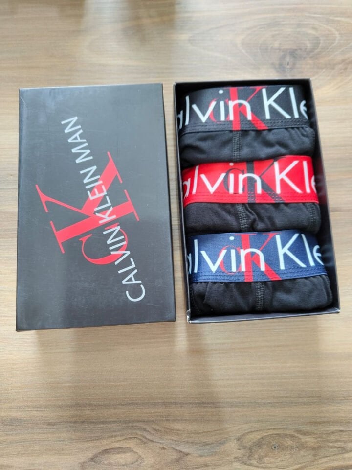 Calvin Klein Siyahlı Kırmızı Lacivert Bantlı Premium Boxer
