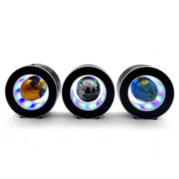 Manyetik Siyah Model Yuvarlak Ledli Dünya Küre