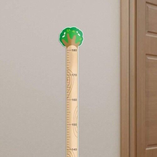 Sevimli Figürlü Çocuk Odası Boy Ölçer Sticker 180 cm