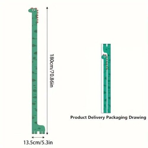 Sevimli Figürlü Çocuk Odası Boy Ölçer Sticker 180 cm