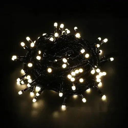 10m 100 Led Boncuk Lamba Gün Işığı Siyah Kablo