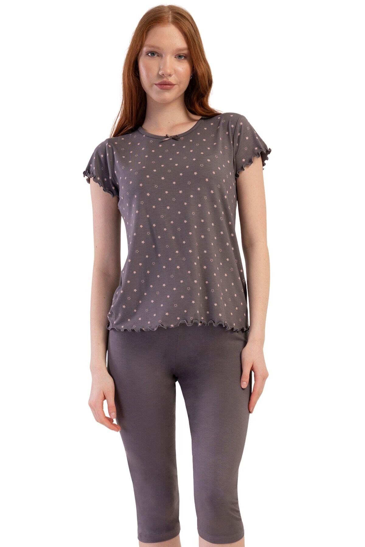 Likralı Viskon  Kayık Yaka Kısa Kol Eteği Oval Kap