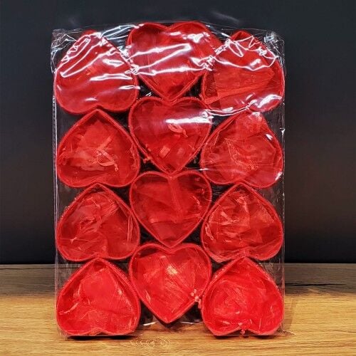 Kırmızı Kalpli Tül Kese