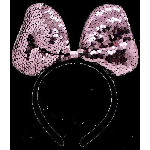 Renk Değiştiren Pullu Payetli Fiyonk Parti Tacı Pembe Gümüş Renk 20x16 cm