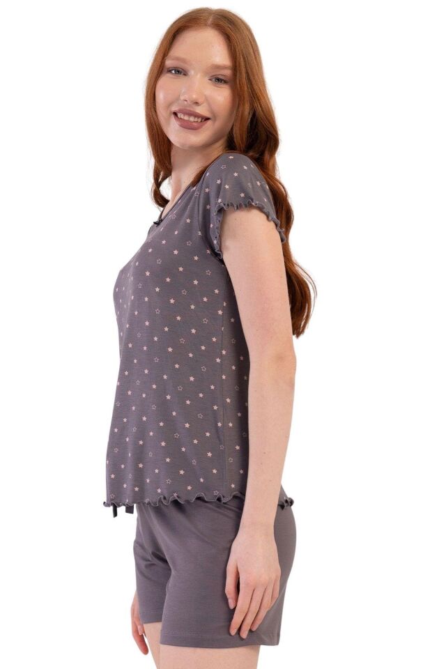 Vıscon V Yaka Kısa Kol Şortlu Pijama Takım K409290