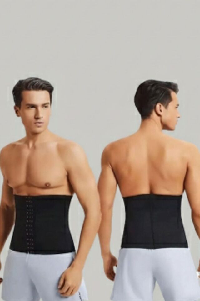 AGRAFLI LASTİK KORSE ERKEK AK4223 SİYAH - 2XL-3XL
