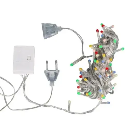 10m 100 LED Damla Uçlu Kırmızı Işık Şeffaf Kablo