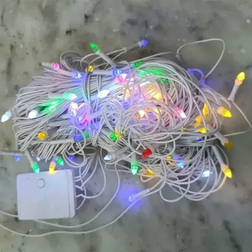 10m 100 LED Damla Uçlu Kırmızı Işık Şeffaf Kablo