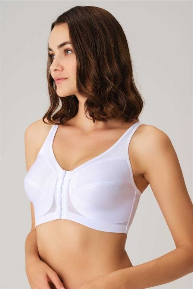 Kadın Toparlayıcı Minimizer Balensiz Desteksiz Dolgusuz Önden Açılan Sırt Destekli Medikal Sütyen (3651) Anıl