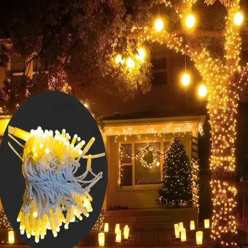 10m 100 Led IP65 Dış Mekan Led Işık Beyaz Kablo