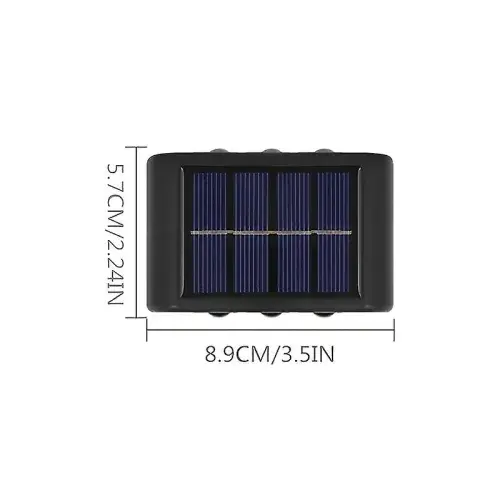 2'li Solar Duvar Aydınlatması (6 LED, Gün Işığı)