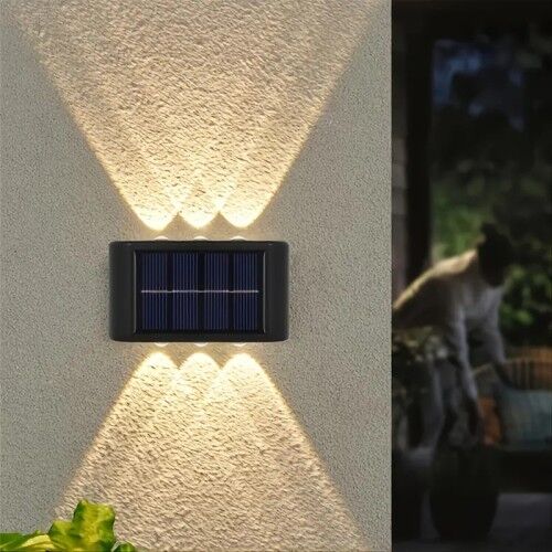2'li Solar Duvar Aydınlatması (6 LED, Gün Işığı)