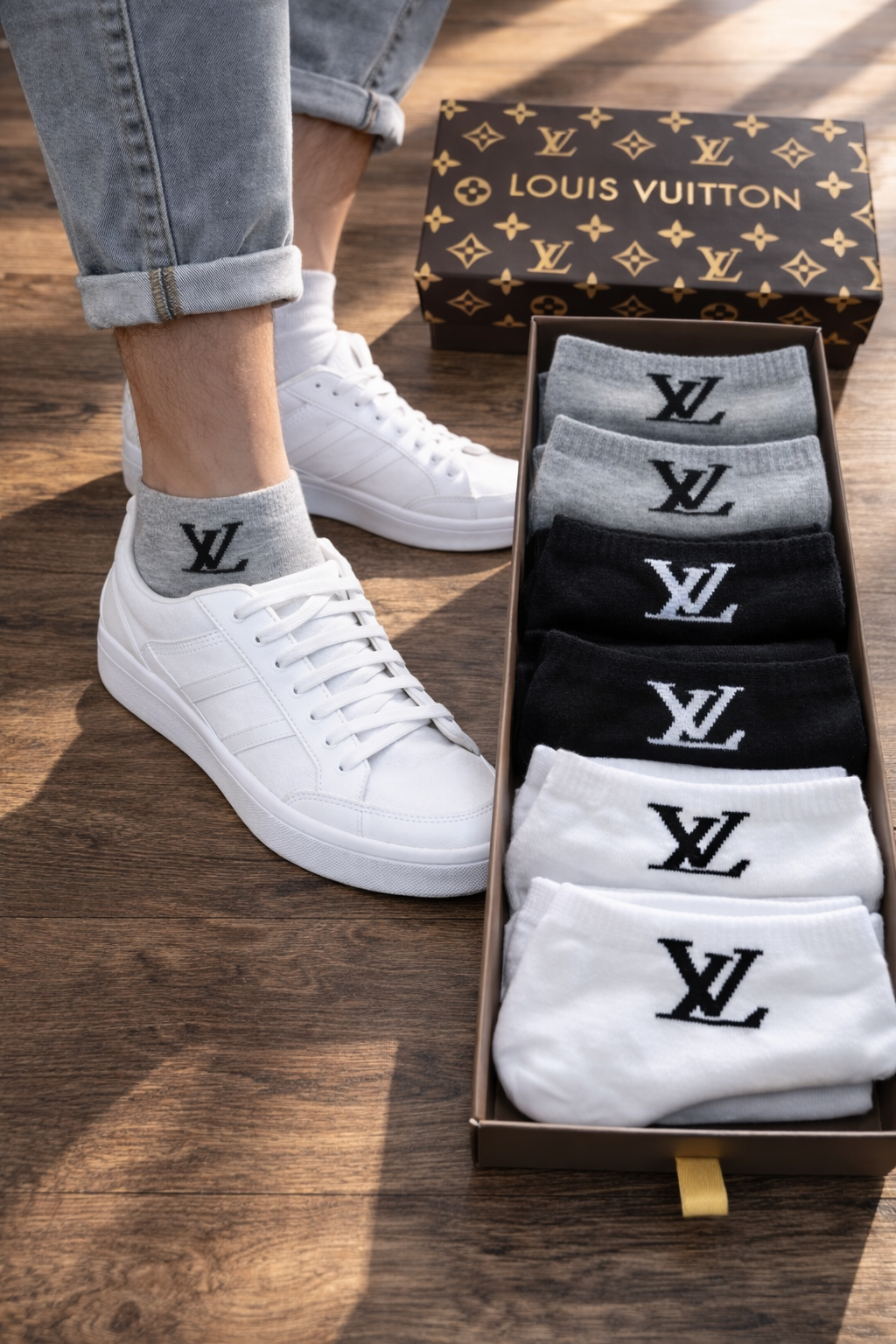 L.V.uitton Unisex 6' Lı Çorap