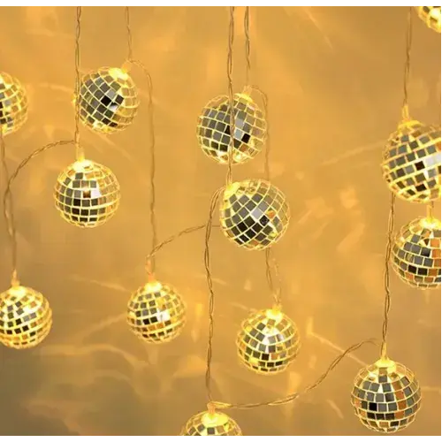 2m 10 LED Pilli Disko Toplu Işık