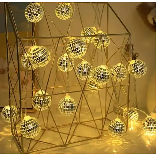 2m 10 LED Pilli Disko Toplu Işık