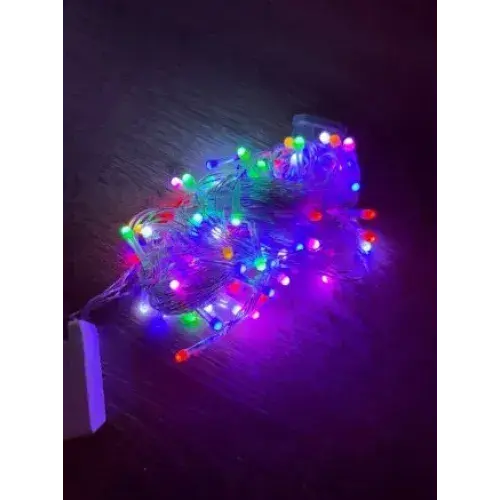 10m 100 Led Damla Uçlu RGB Işık Şeffaf Kablo