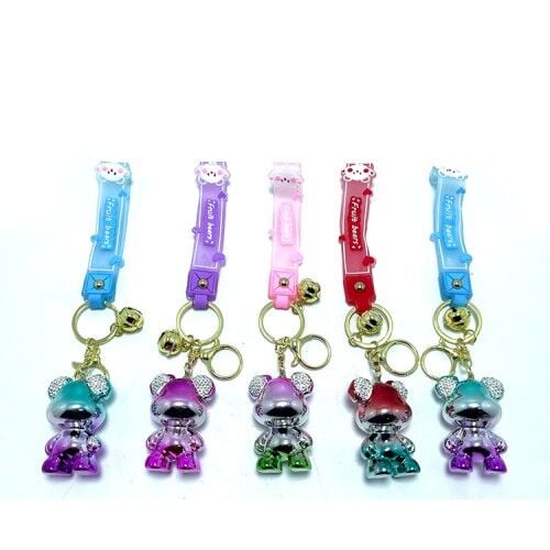 Taşlı Ayıcık Silikon Anahtarlık