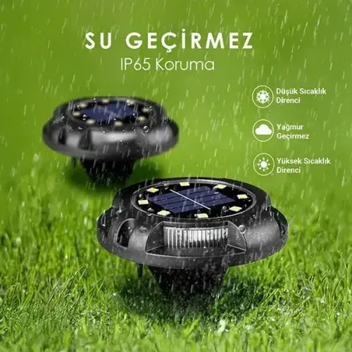 4'lü Solar Panelli Kazıklı RGB Zemin LED (Güneş Enerjili)