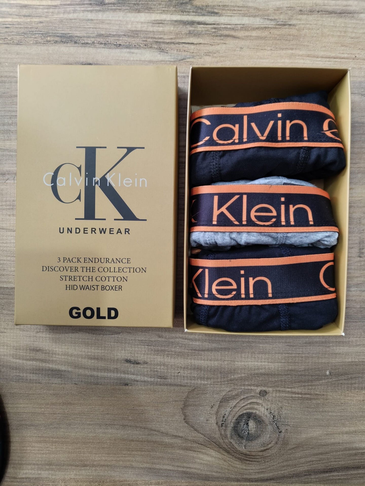 C K 3 LÜ  Gri-Siyah Premium Boxer