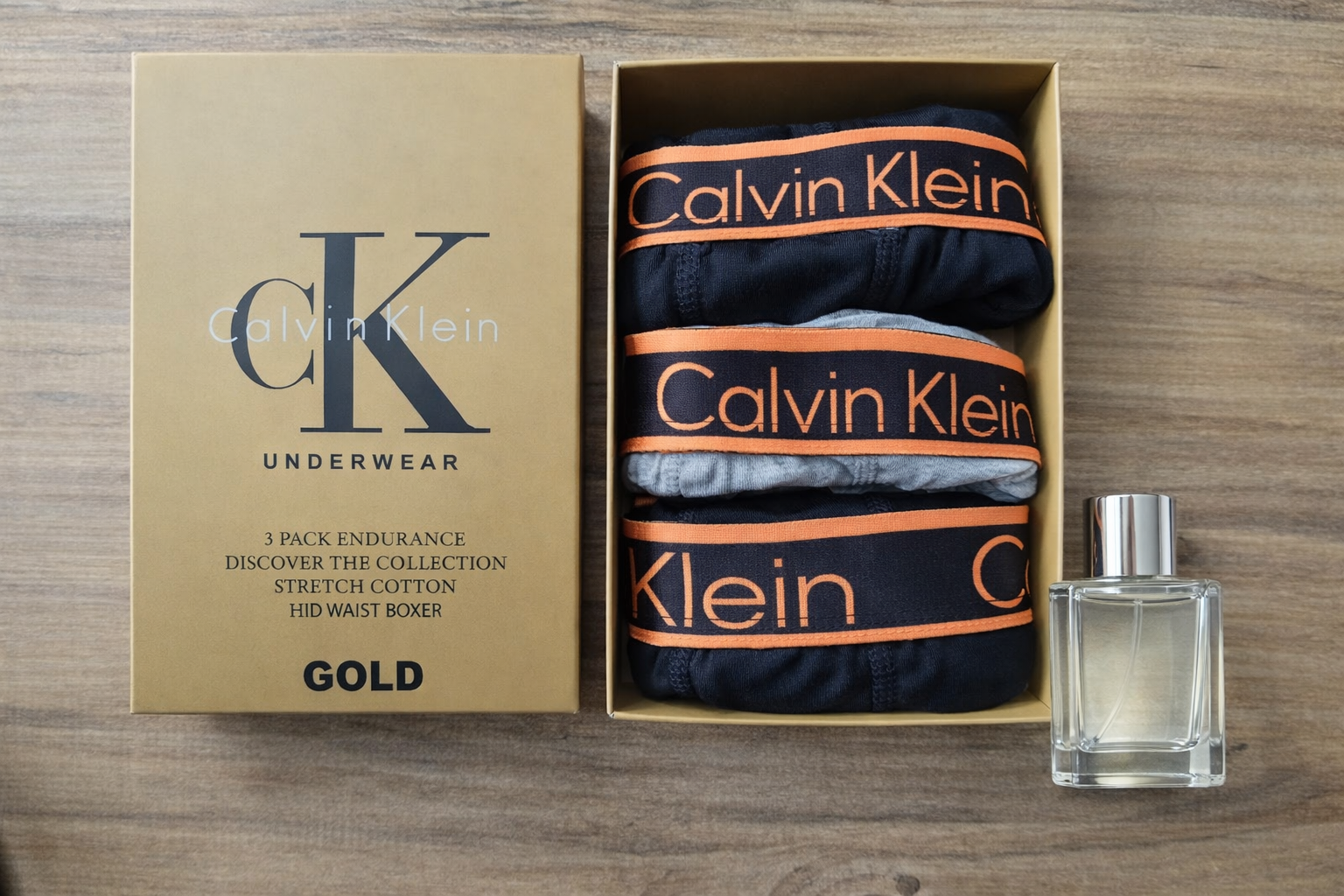 Calvin Klein Gri-Siyah Premium Boxer+Parfüm