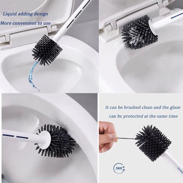 Deterjan Hazneli Silikon Tuvalet Fırçası