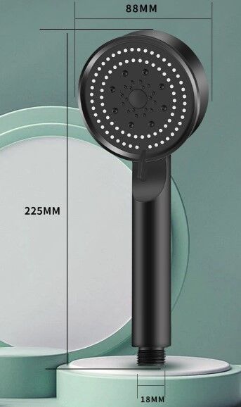 5 Kademeli Duş Başlığı Siyah