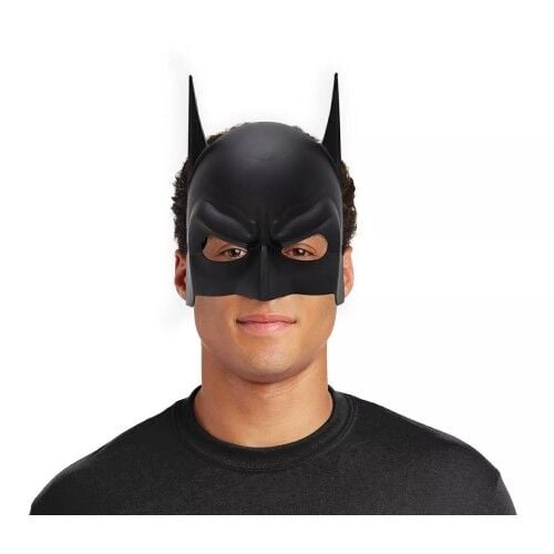 Siyah Renk Çocuk Boy Arkadan Lastikli Batman Maskesi A Kalite 20x14 cm
