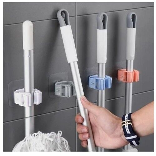 Yapışkanlı Pratik Mop Tutucu 4 Adet Beyaz