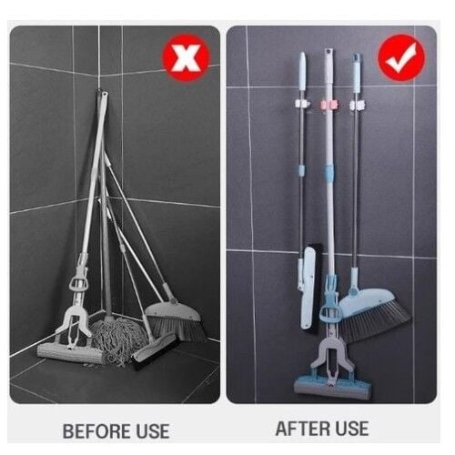 Yapışkanlı Pratik Mop Tutucu 4 Adet Beyaz