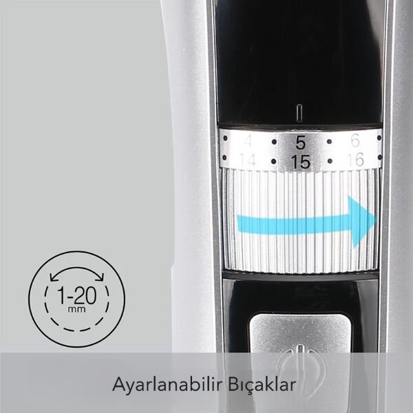 Şarjlı Ayarlanabilir Başlıklı Saç Sakal Traş Makinesi
