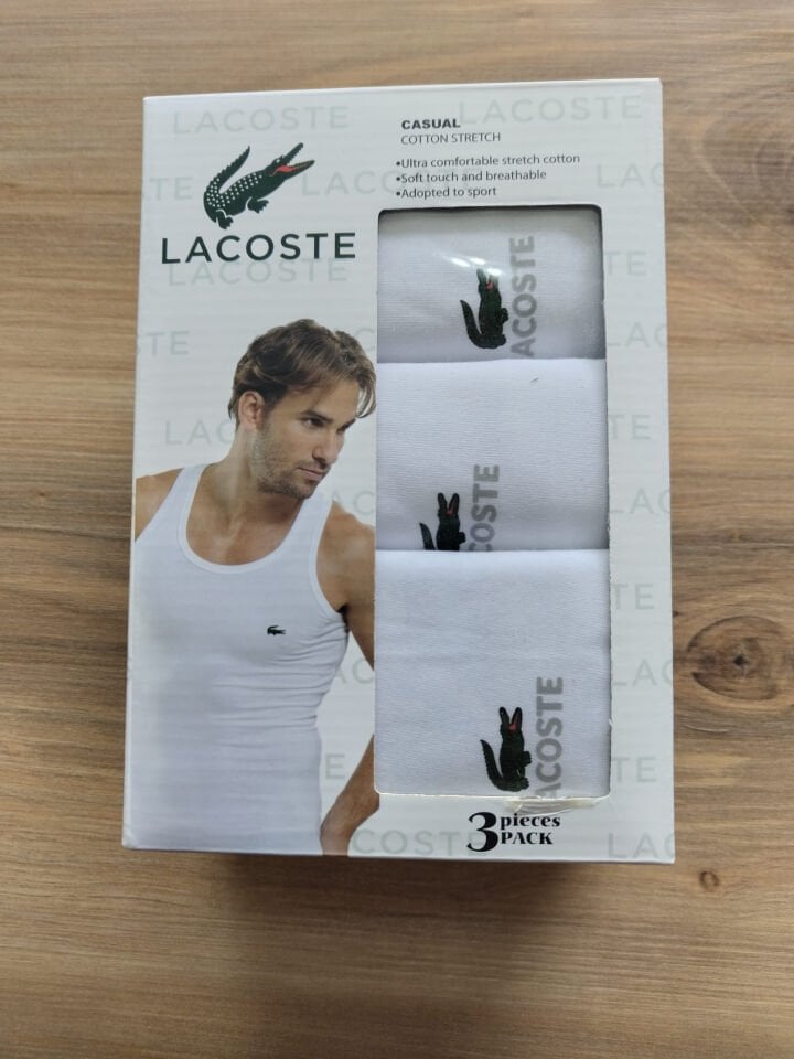 Lacoste Erkek Atlet 3'lü Beyaz