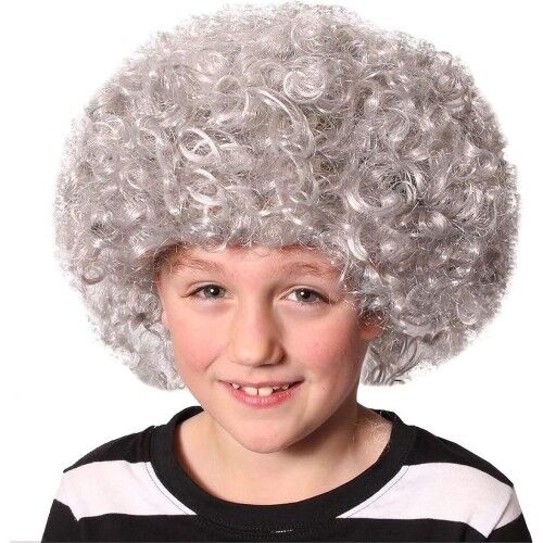 Gri Renk Kabarık Bonus Peruk Afro Takma Saç