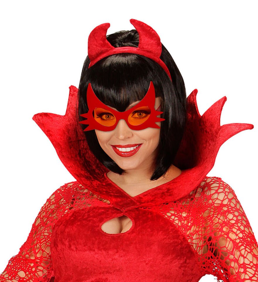 Kırmızı Renk Bıyık Tasarımlı Kedi Gözlüğü