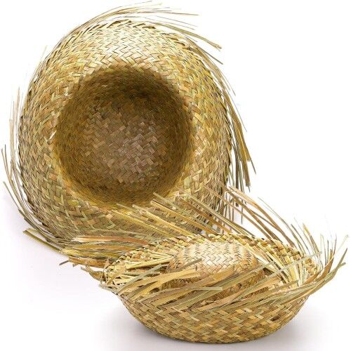 Tropikal Parti Naturel Hasır Hawaii Şapkası 13x36 cm