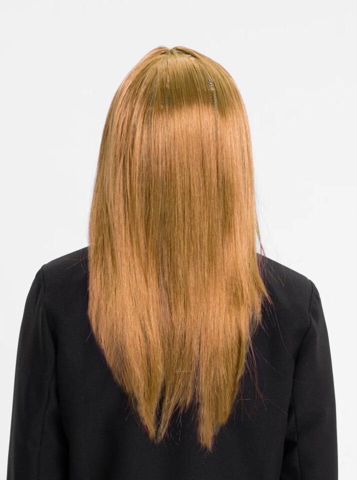 Altın Renk Düz Kesim İçi Astarlı Uzun Parti Peruğu