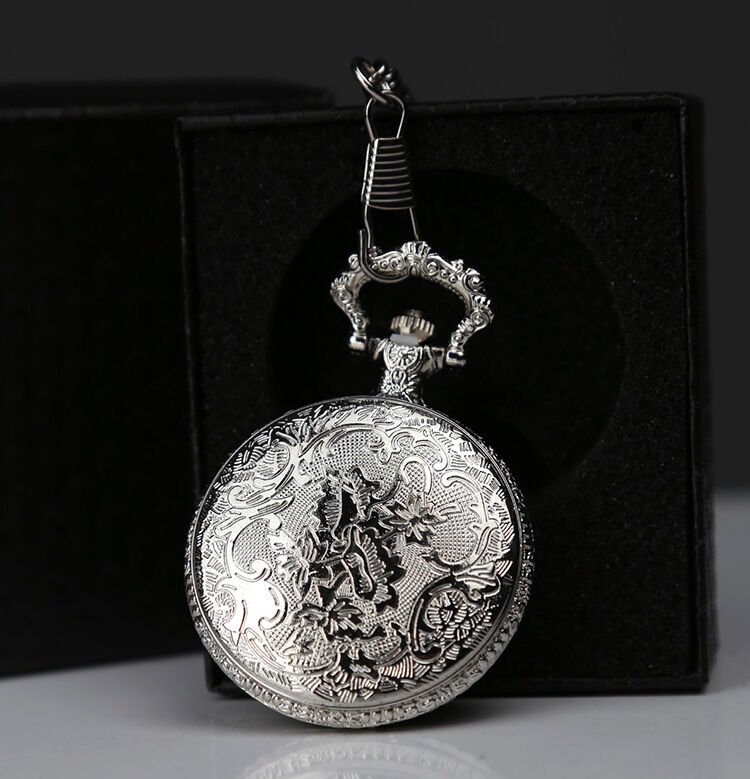 Özel Kutulu Dad (Baba) Tasarımlı Gümüş Köstekli Saat