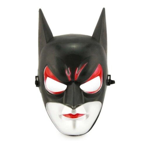 Kırmızı Gözlü Siyah Batman Maske - Lastikli Batgirl Maskesi 28x17 cm