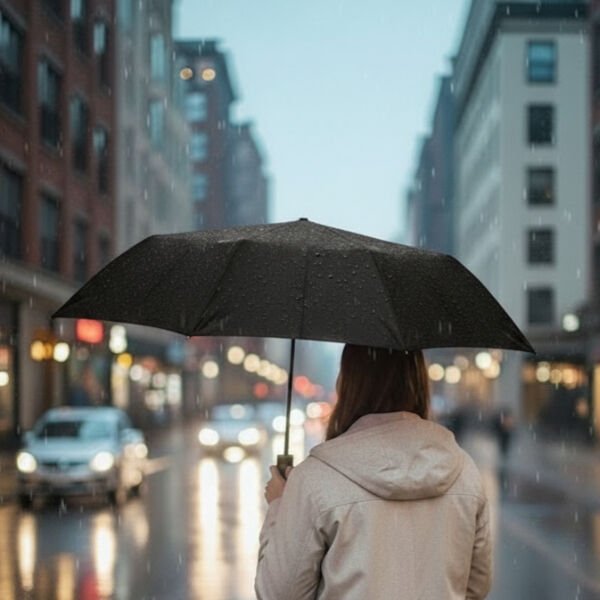 Siyah Kılıflı Otomatik Kompakt Şemsiye