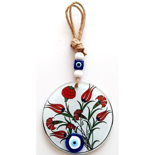 Lale Çiçeği Desenli Füzyon Cam Duvar Dekoru