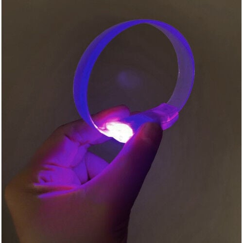 3 Modlu Pilli LED Işıklı Esnek Parti Bilekliği Mor