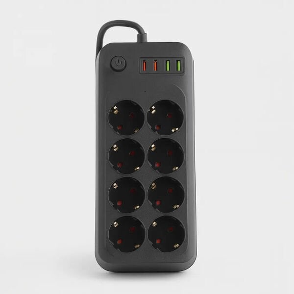 Termal Akım Korumalı 8 Prizli Uzatma Kablosu