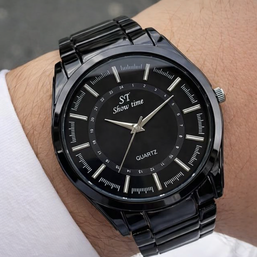 SİYAH PASLANMAZ ÇELİK ERKEK KOL SAATİ