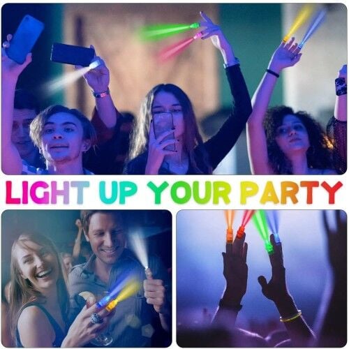 Led Işıklı Renkli Püsküllü Parmak Işığı 4 Renk 4 Adet